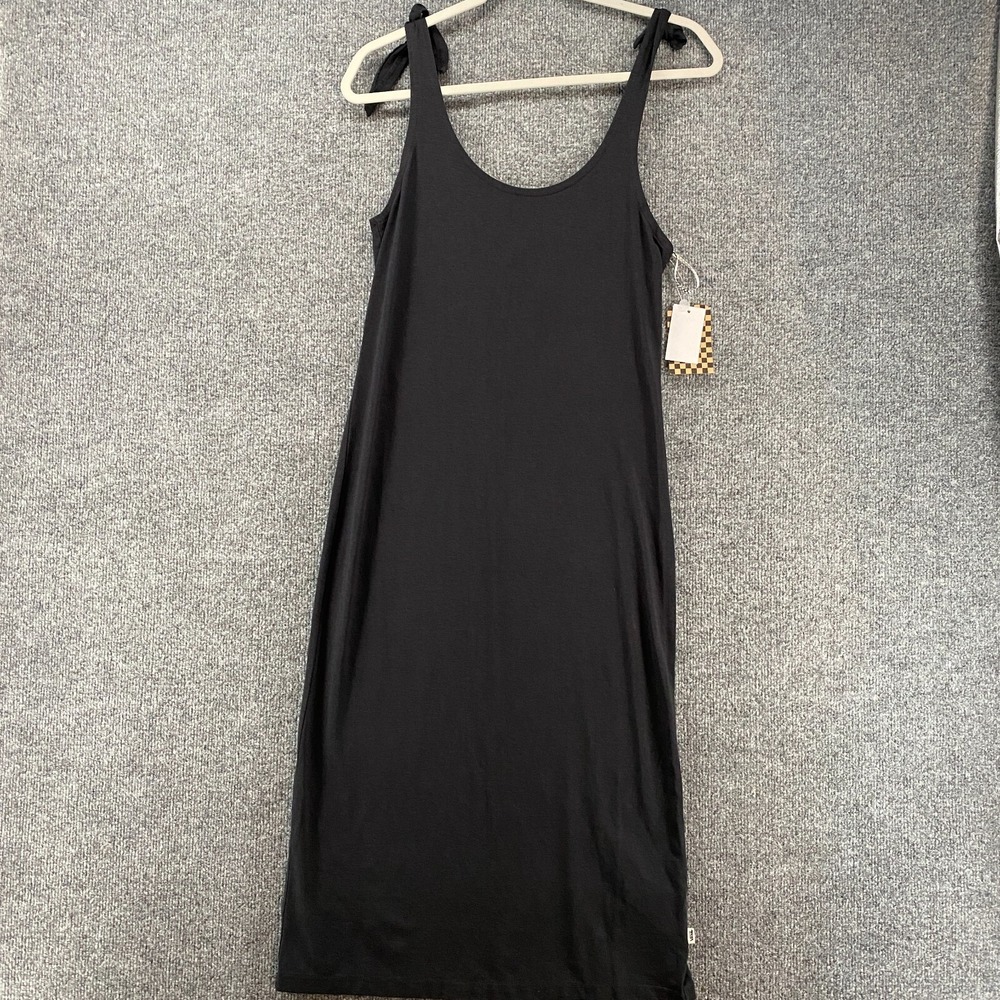 VANS‎ Dress Womens XS Tank Black Shift Scoop Neck Sleeveless Lagenlook Casual